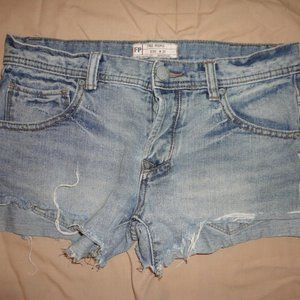 FREE PEOPLE Cut Off Button Fly Denim Hi-rise Shorts Size 25